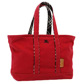 Autre Marque-Burberrys Blue Label Tote Bag Canvas Red Auth bs14830-Red
