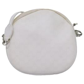 Gucci-GUCCI Micro GG Supreme Shoulder Bag PVC Leather White Auth 75267-White