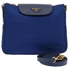 Prada-PRADA Shoulder Bag Nylon Blue Auth 75359-Blue