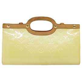 Louis Vuitton-LOUIS VUITTON Monogram Vernis Roxbury Drive Bolso de mano Perle M91374 LV Auth 75364-Otro