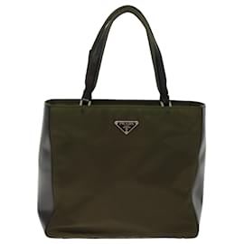 Prada-PRADA Hand Bag Nylon Khaki Auth 75996-Khaki