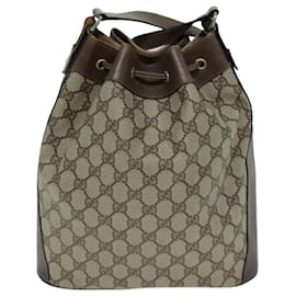 Gucci-GUCCI Web Sherry Line GG Supreme Shoulder Bag Beige Red 41 02 033 Auth ep4290-Red,Beige