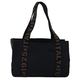 Fendi-FENDI Tote Bag Nylon Black Auth bs14772-Black