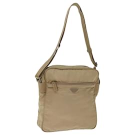 Prada-PRADA Shoulder Bag Nylon Beige Auth 75998-Beige