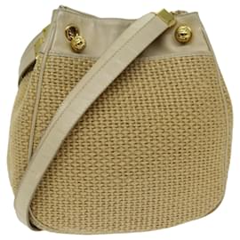 Autre Marque-BOTTEGA VENETA Shoulder Bag straw Beige Auth 75697-Beige