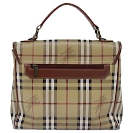 Autre Marque-Burberrys Nova Check Hand Bag PVC Leather 2way Beige Auth 76101-Beige