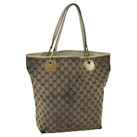 Gucci-GUCCI GG Canvas Tote Bag Beige 120836 auth 76391-Beige