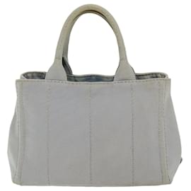 Prada-PRADA Canapa PM Hand Bag Canvas 2way Gray Auth 75341-Grey