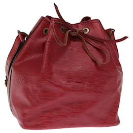 Louis Vuitton-LOUIS VUITTON Epi Petit Noe Shoulder Bag Red M44107 LV Auth 76627-Red