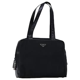 Prada-PRADA Shoulder Bag Nylon Black Auth 76453-Black