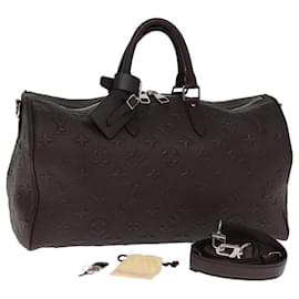 Louis Vuitton-LOUIS VUITTON Monograma Revisão Keepall Bandouliere 45 Saco M56712 Autenticação de LV 72246S-Marrom