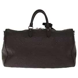 Louis Vuitton-LOUIS VUITTON Monograma Revisão Keepall Bandouliere 45 Saco M56712 Autenticação de LV 72246S-Marrom