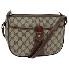 Gucci-GUCCI GG Supreme Shoulder Bag PVC Leather Beige 001 754 6177 4021 auth 76609-Beige