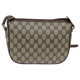 Gucci-GUCCI GG Supreme Shoulder Bag PVC Leather Beige 001 754 6177 4021 auth 76609-Beige