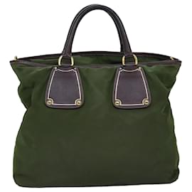 Prada-Prada Hand Bag Nylon 2way Khaki Auth 76128-Khaki