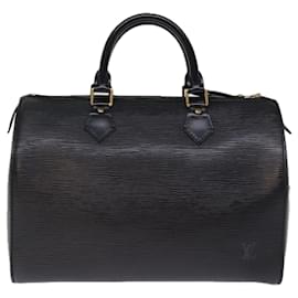 Louis Vuitton-Louis Vuitton Epi Speedy 30 Bolso De Mano Noir Negro M43002 LV Auth 75933-Negro