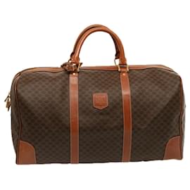 Céline-CELINE Sac Boston en Toile Macadam PVC Marron Auth 75629-Marron