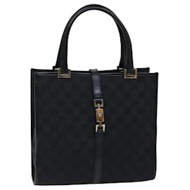 Gucci-GUCCI Jackie GG Canvas Hand Bag Black 002 1065 auth 76094-Black