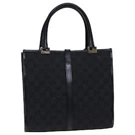 Gucci-GUCCI Jackie GG Canvas Hand Bag Black 002 1065 auth 76094-Black