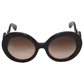 Prada-Black Prada Baroque Round Swirl Sunglasses-Black