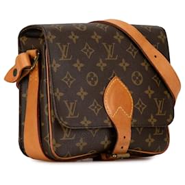 Louis Vuitton-Brown Louis Vuitton Monogram Cartouchiere MM Crossbody Bag-Brown