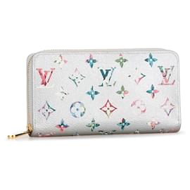 Louis Vuitton-Silver Louis Vuitton Metallic Monogram Garden Zippy Wallet-Silvery