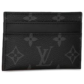 Louis Vuitton-Black Louis Vuitton Monogram Eclipse Porte Cartes lined Card Holder-Black