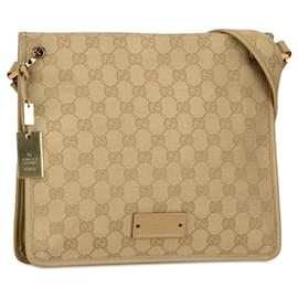 Gucci-Tan Gucci GG Canvas Crossbody-Camel