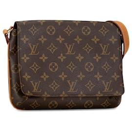 Louis Vuitton-Bolso de hombro con correa corta Louis Vuitton Monogram Musette Tango marrón-Castaño