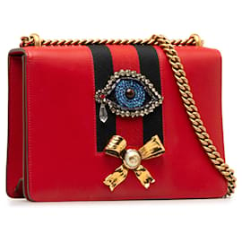 Gucci-Red Gucci Web Peony Shoulder Bag-Red