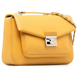 Fendi-Sac à chaîne jaune Fendi BeBaguette-Jaune