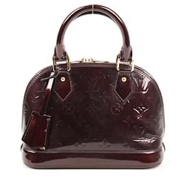 Louis Vuitton-Louis Vuitton Vernis Alma BB Handbag in Amarante M91678-Dark red