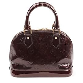 Louis Vuitton-Louis Vuitton Vernis Alma BB Handbag in Amarante M91678-Dark red