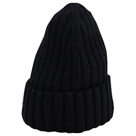 Moncler-Moncler Knitted Beanie in Black Wool-Black