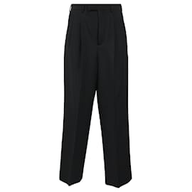 Céline-Celine Double-Pleated Margaret Pants in Black Wool-Black