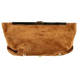 Khaite Aimee Pochette en Daim Marron Marron