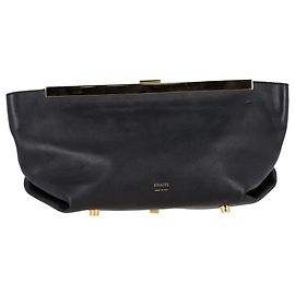 Khaite Aimee Clutch aus schwarzem Leder Schwarz