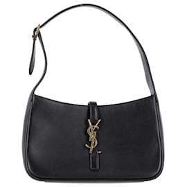 Saint Laurent-Saint Laurent Le 5 à 7 Shoulder Bag in Black Leather-Black