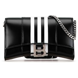 Balenciaga-Balenciaga Black Adidas Hourglass Chain On Wallet-Black