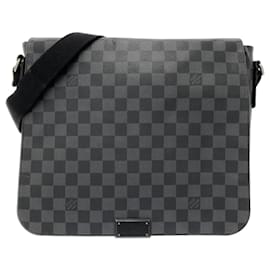 Louis Vuitton-Louis Vuitton Preto Damier Grafite Distrito MM-Preto