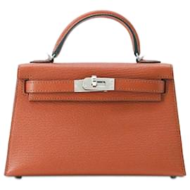 Hermès-Hermès Brown Mini Chevre Mysore Kelly II Sellier Amazone-Brown