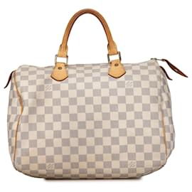 Louis Vuitton-Louis Vuitton White Damier Azur Speedy 30-Bianco