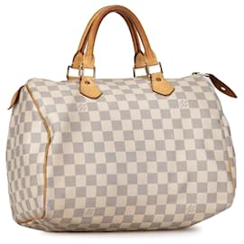 Louis Vuitton-Louis Vuitton White Damier Azur Speedy 30-Bianco