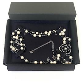 Chanel-Necklaces-Black,Silvery,White