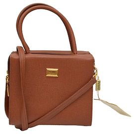 Gianfranco Ferré Brown Leather Box Handbag Brown