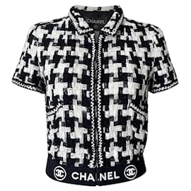 Chanel-Rarest CC Logo Band Ribbon Tweed Jacket-Black