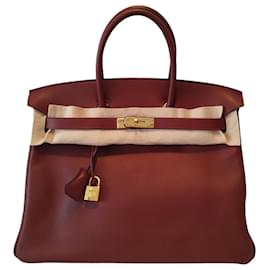 Hermès-Hermes Bikin 35 bag in burgundy red swift leather - red H-Dark red