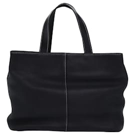 Autre Marque-Burberrys Hand Bag Leather Black Auth yk12762-Black