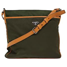 Prada-PRADA Shoulder Bag Nylon Khaki Auth yk12784-Khaki