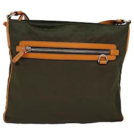 Prada-PRADA Shoulder Bag Nylon Khaki Auth yk12784-Khaki